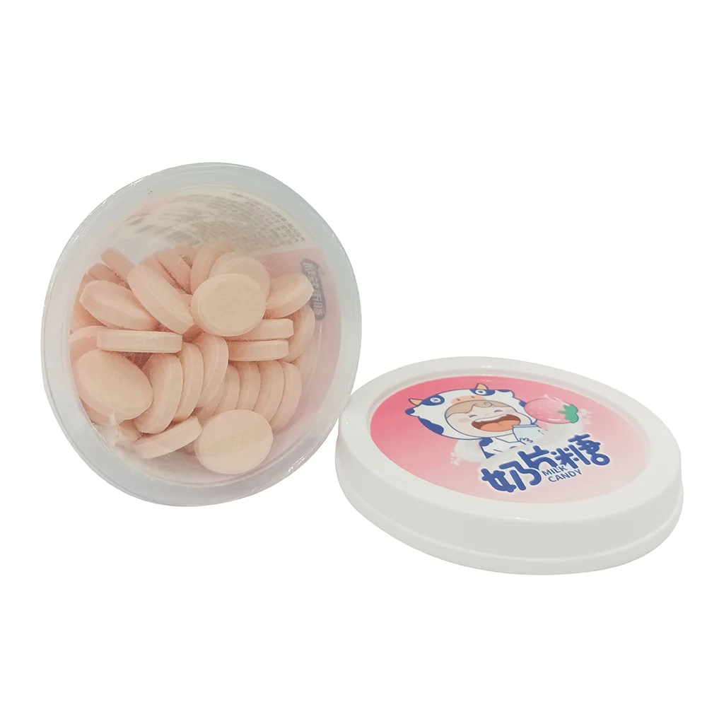 158g Milk Powder Contained High Protein Bottle Packed Chewable Strawberry Milk Candy