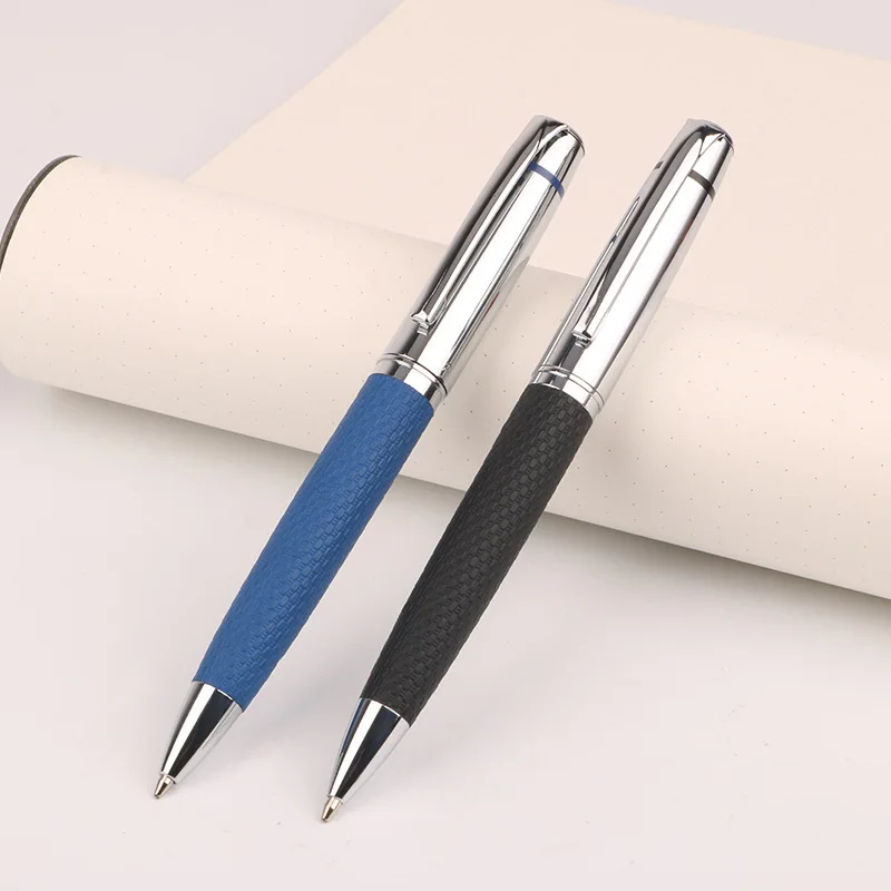 Advertisement Leather Gift pen luxury PU Fur twisty Ballpoint Pens with custom logo