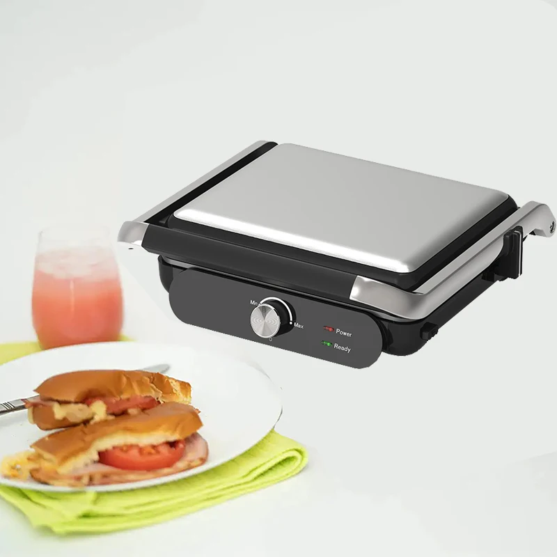 180 Degree Adjustable Temperature Control Nonstick Fast Cooking Electric Panini Maker Detachable 2 in 1 Healthy Contact Grill