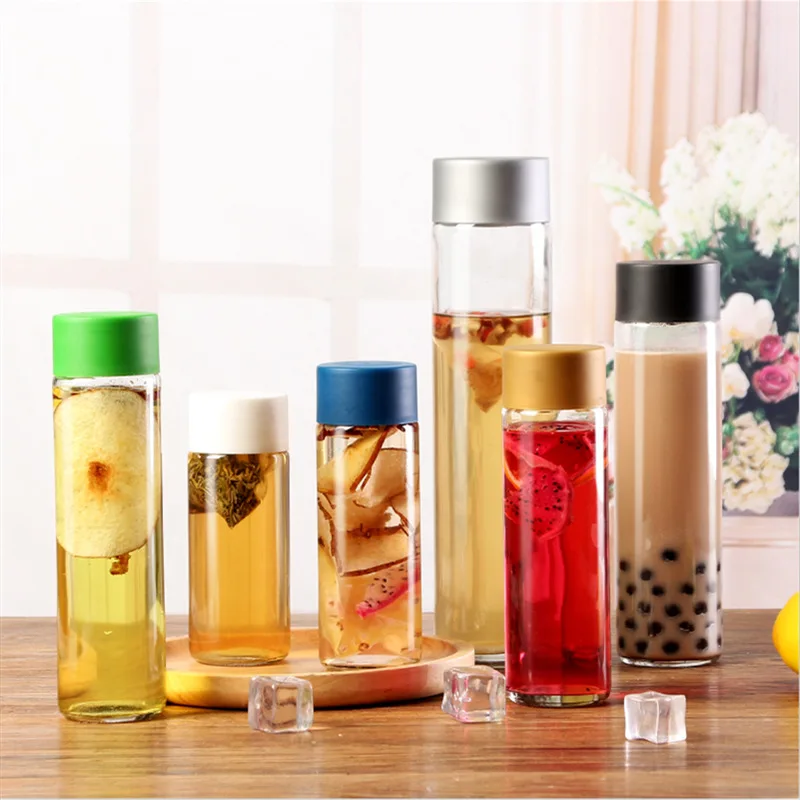 250ml 300ml 350ml 400ml 500ml 750ml Custom Logo Clear Glass Voss Water Bottle with Plastic Screw Cap For Juice