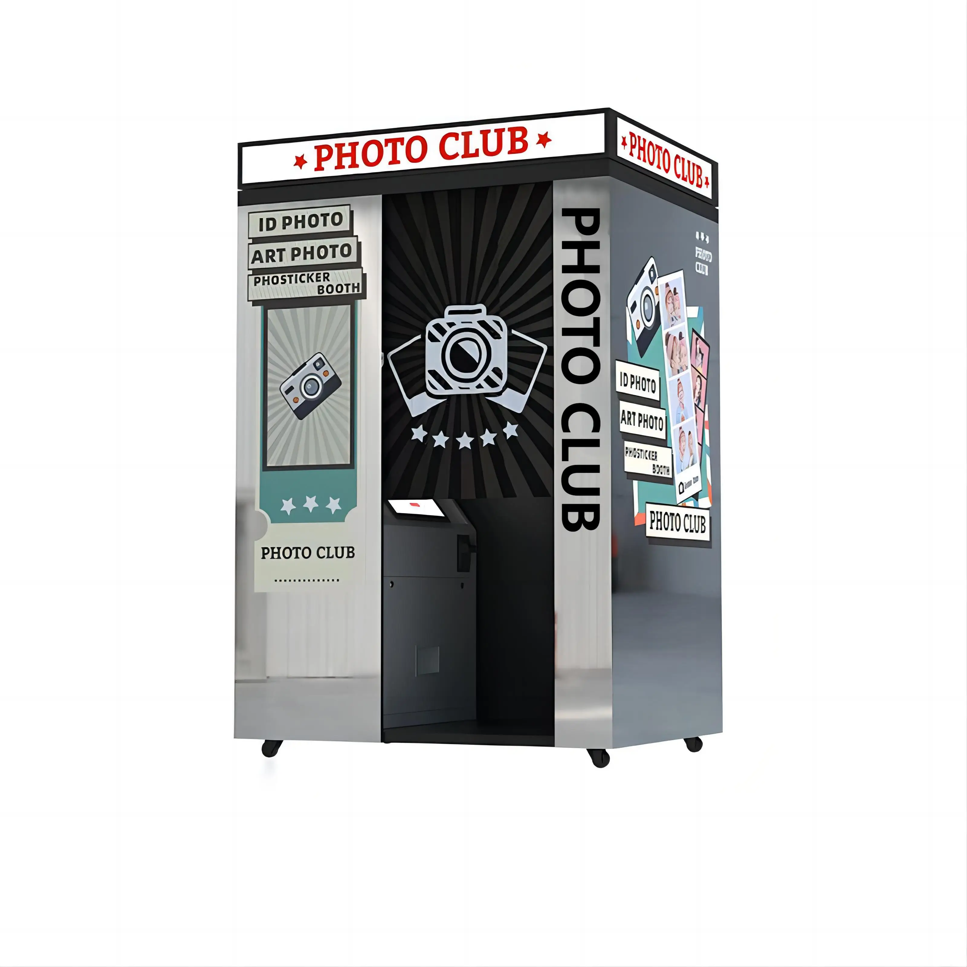 Multiple Appearances Coin Operated Digital Commercial Photo Booth Taking Machine For Children Playground