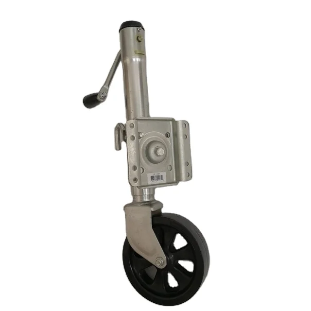 1500lbs Top wind round tube trailer jack for boat trailer with jockey wheel