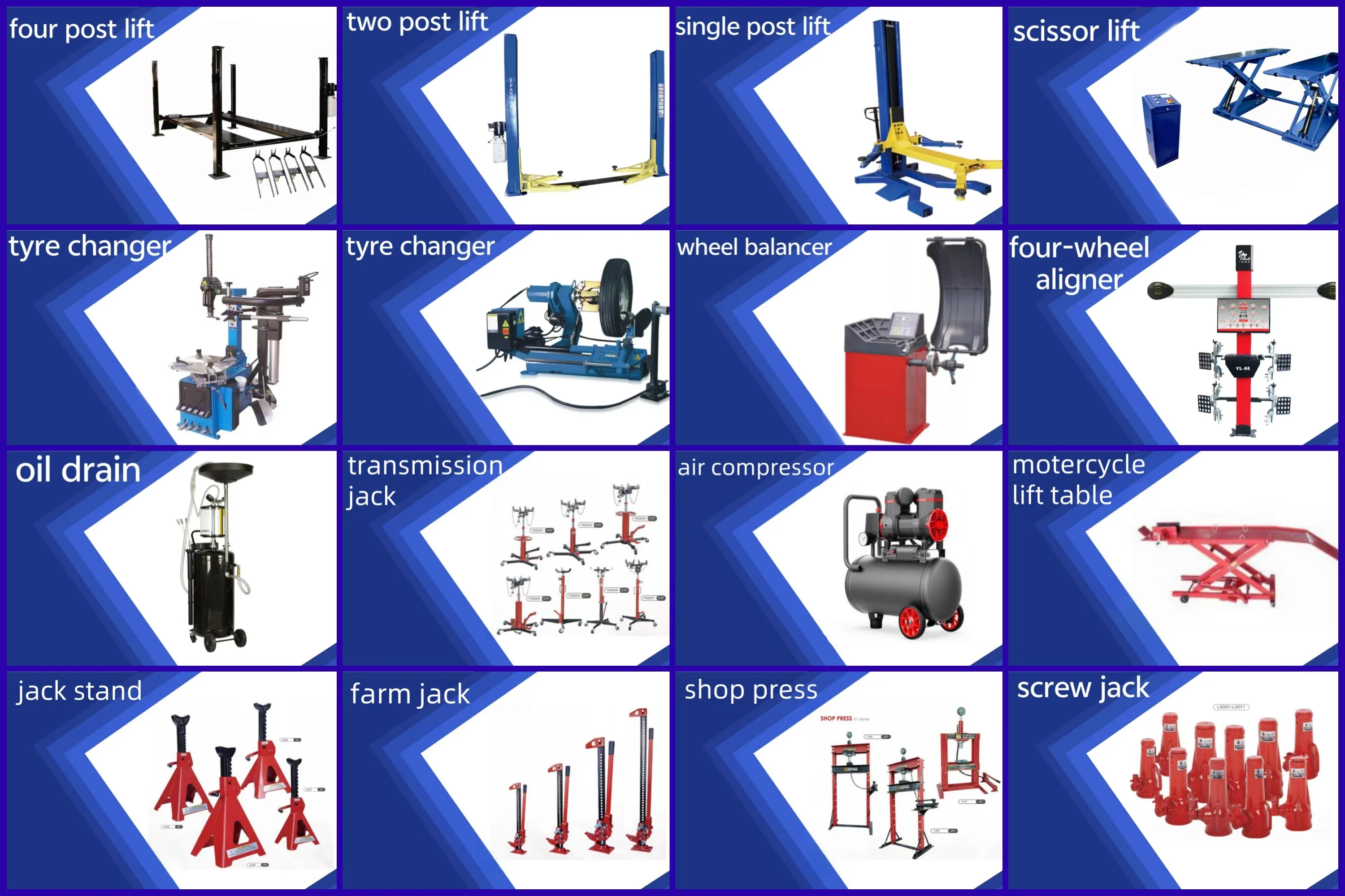 Professional shanghai factory manufacturer auto lift car four post hoist with one side release workshop repair for safety locks