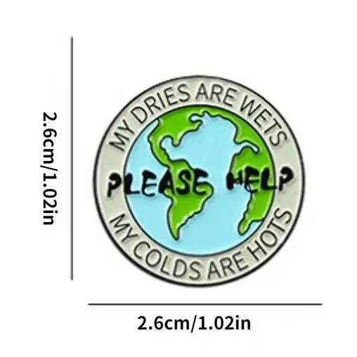 High Quality Wholesale Green Enamel Pins Love the Earth Save the Planet Cartoon Earth Series Diy Metal Pin Badge