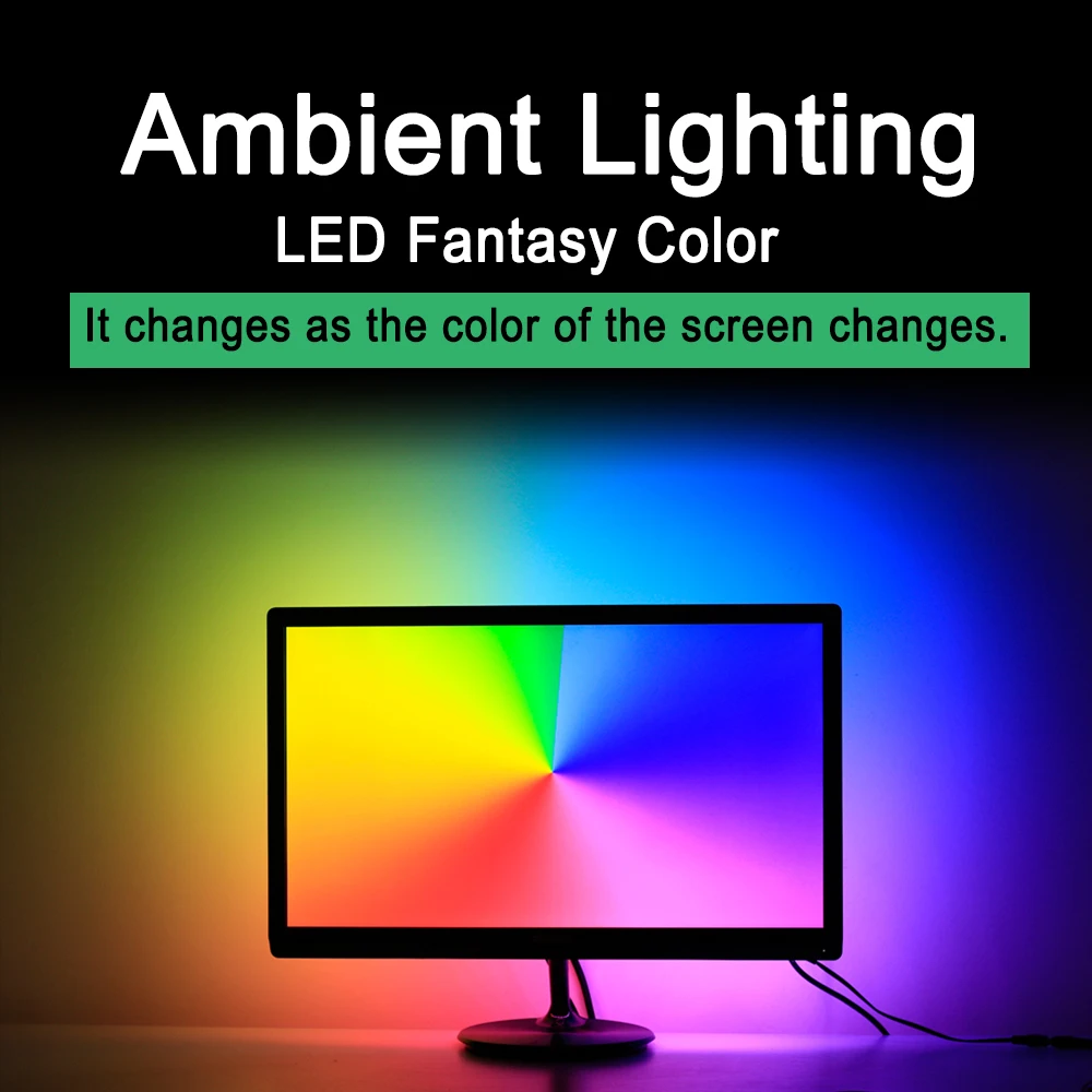 Симфонический черный фон 60 RGB Ambibox Kit 5V Sync PC Dream Screen USB WS2812 Светодиодная лента