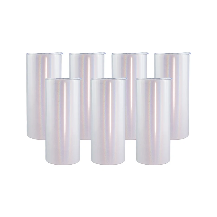 USA Warehouse stocked white 15 oz straight sublimation blanks stainless steel tumblers double wall glitter sublimation tumblers