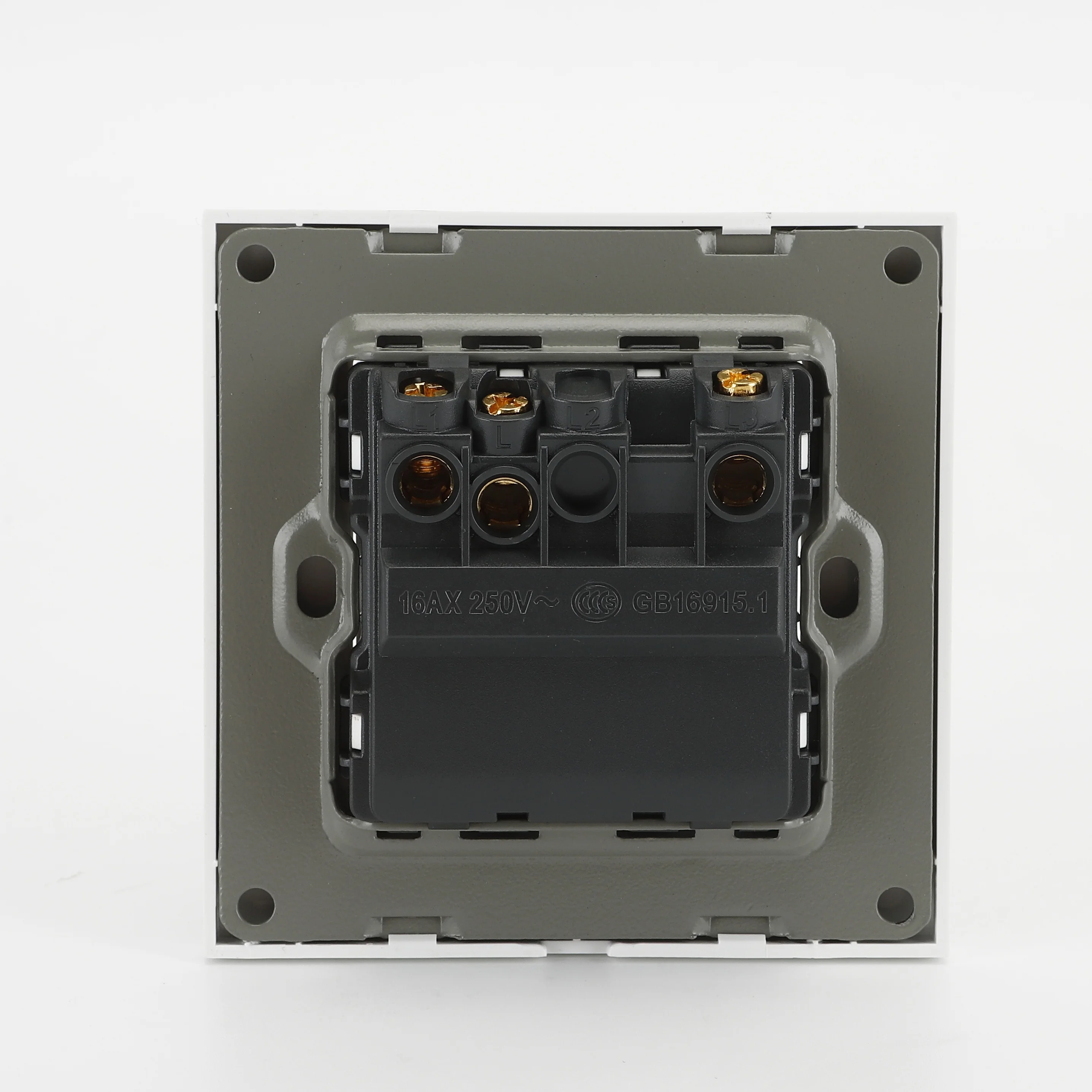 Mezeen EU type Gold Panel 10A 250V 2 gang 2 way wall switch Push Button Modern Home Wall Electric light switch manufacturer