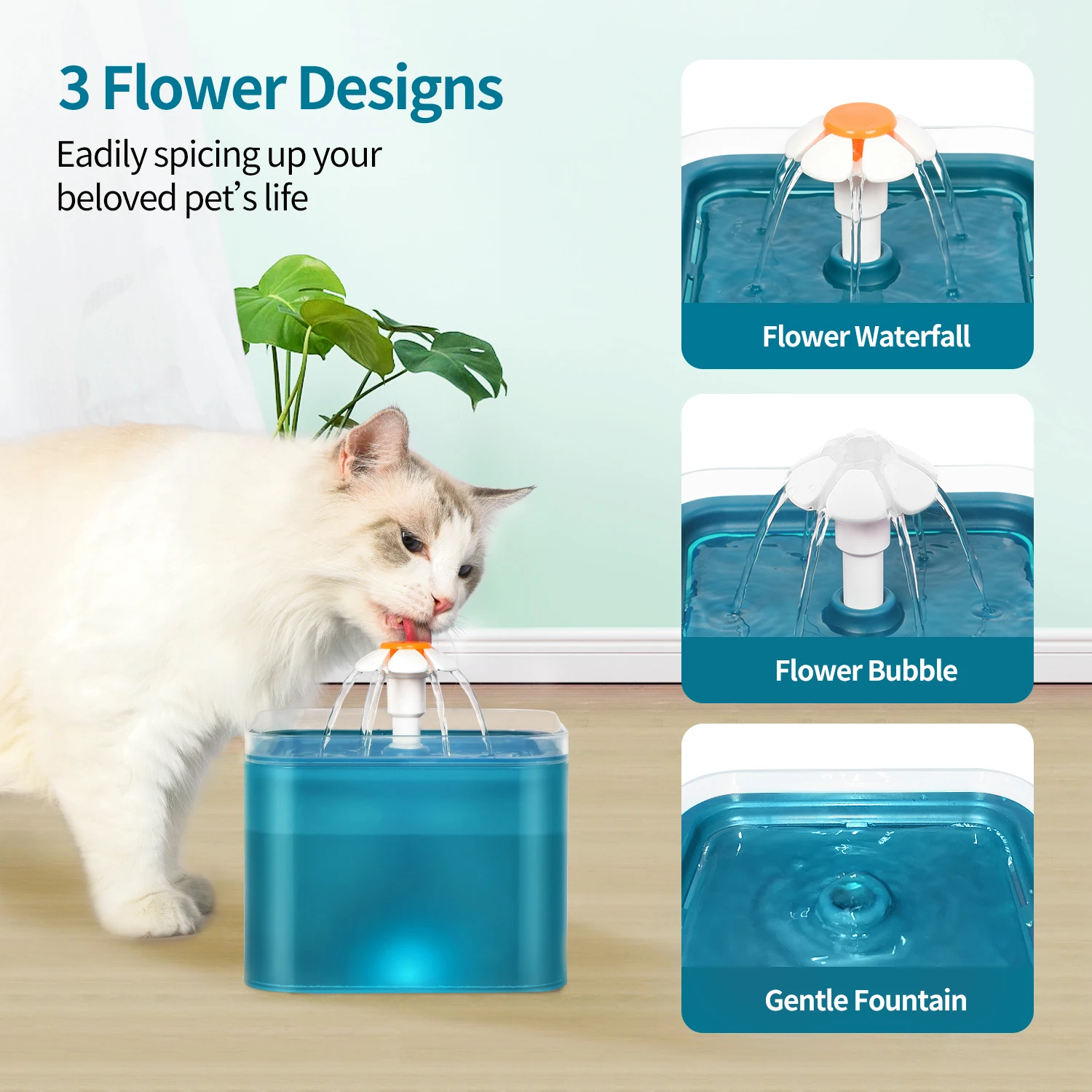  Lorenzo Odm Fuente De Agua Para Gatos 2L светло-голубого цвета; Каблук 16 см * 12 6 фонтан воды кота высокий домашних животных собака поливальщик авто для фонтанчика
