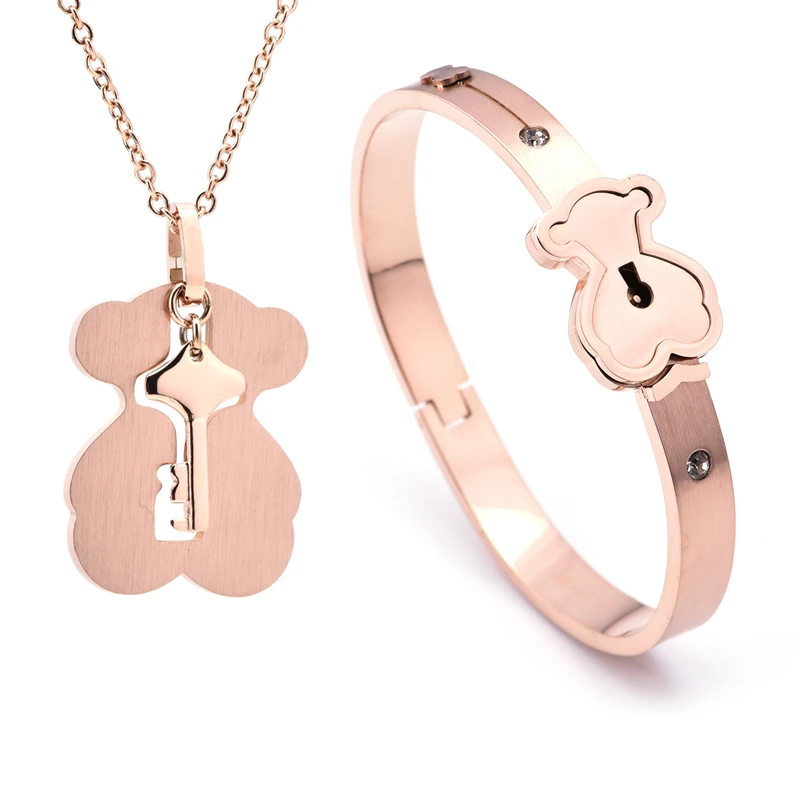 
stainless steel cuff bangle bracelet Gold Wholesale Fashion jewelry 316L Women Cuff Bracelet bear touses 