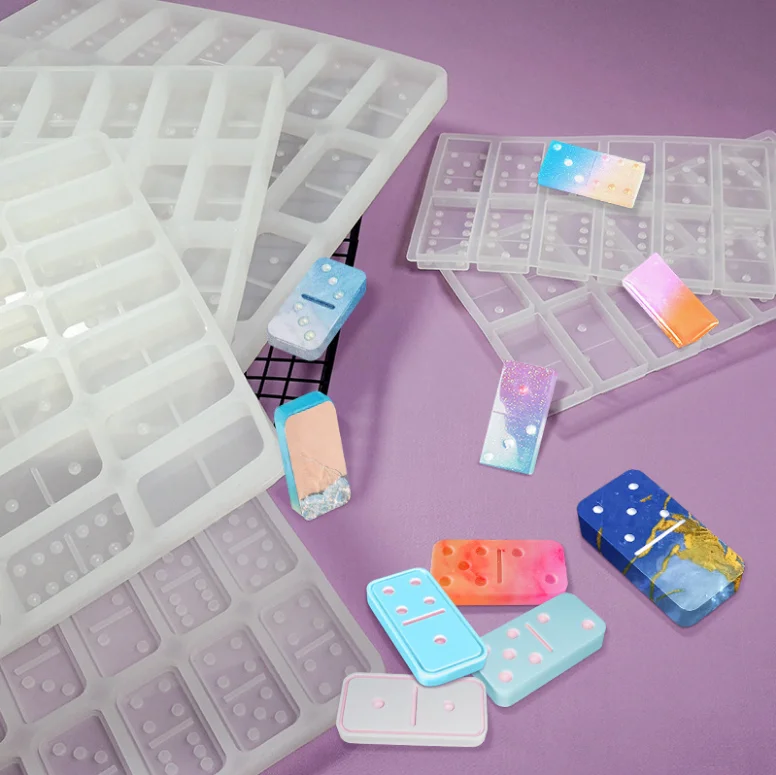 Hot Selling Resin DIY Crafts Mold Set Silicone Resin Domino Mold