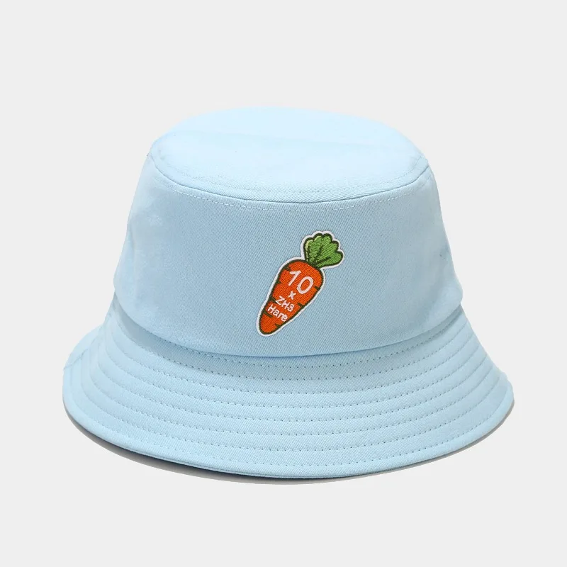 
Wholesale 2021 new summer solid color blank Embroidered carrot colorful Patterned floppy Fisherman hat unisex bucket hat 