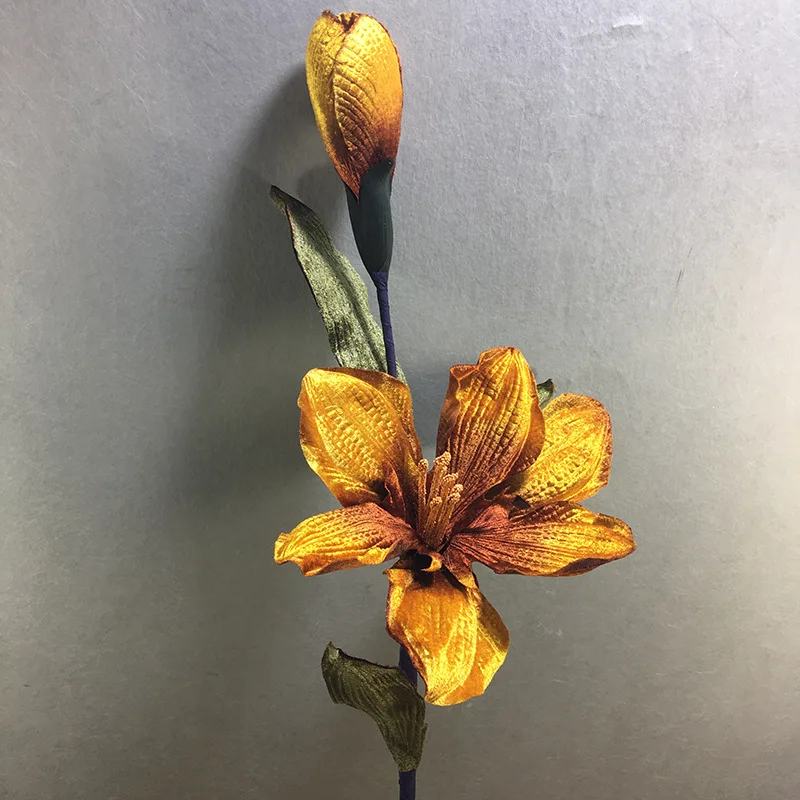 Оптовая продажа, высококачественный двухсторонний золотой цветок clivias, украшение, многоцветный цвет ручной работы, прямые продажи с завода