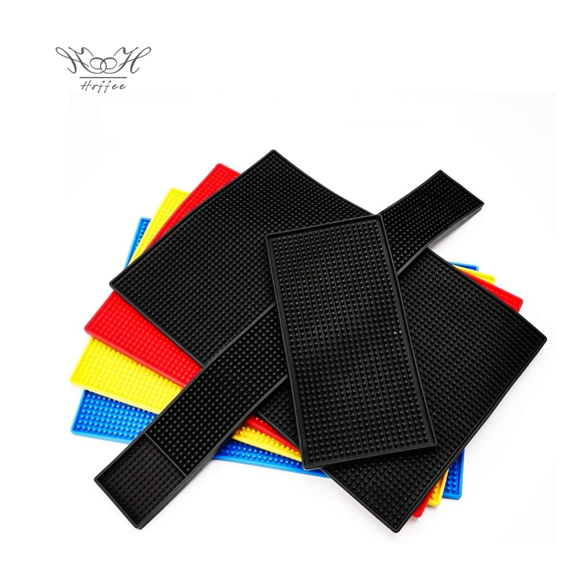 Оптовая продажа ПВХ барный Коврик Индивидуальный логотип мягкий Противоскользящий резиновый брусочный коврик для разлива Бар инструменты 45x30 см пивные подстилки