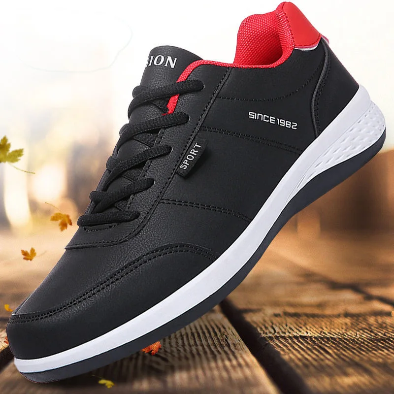 Fashion comfortable custom logo unique leather breathable soft Pu casual sports shoes for men