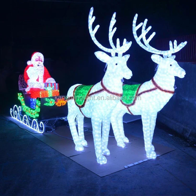 NEW DESIGN  CHRISTMAS LIGHT DEER DRAW CART