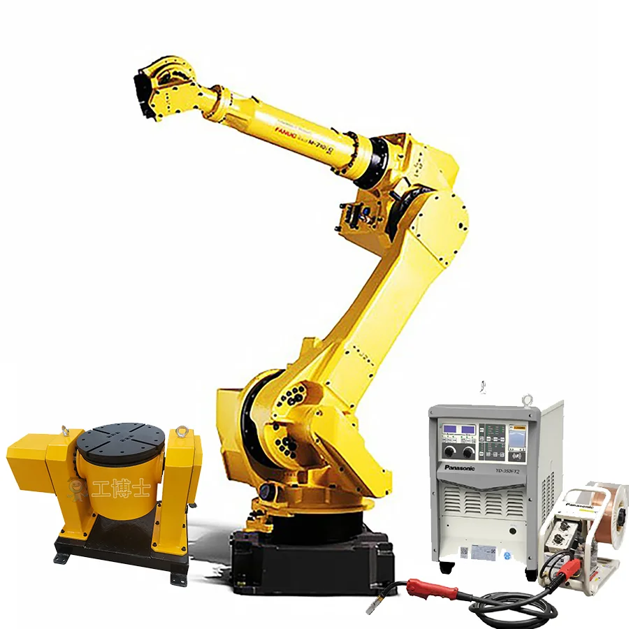 Высокоточный робот Fanuc M-710ic/50 с сварочным аппаратом MIG MAG и сварочным установщиком типа O китайского производства, Сварочная сталь, железо