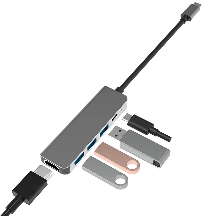 Док-станция 5 в 1 с Micro Usb на Type-C, Usb 3,0, 5 Гбит/с