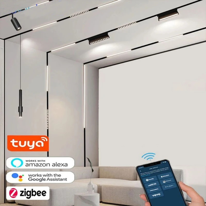 New Trend Modern Surface Mounted 48v Low Voltage Track System Magnet Light Led Magnetic Track Light For Home Office