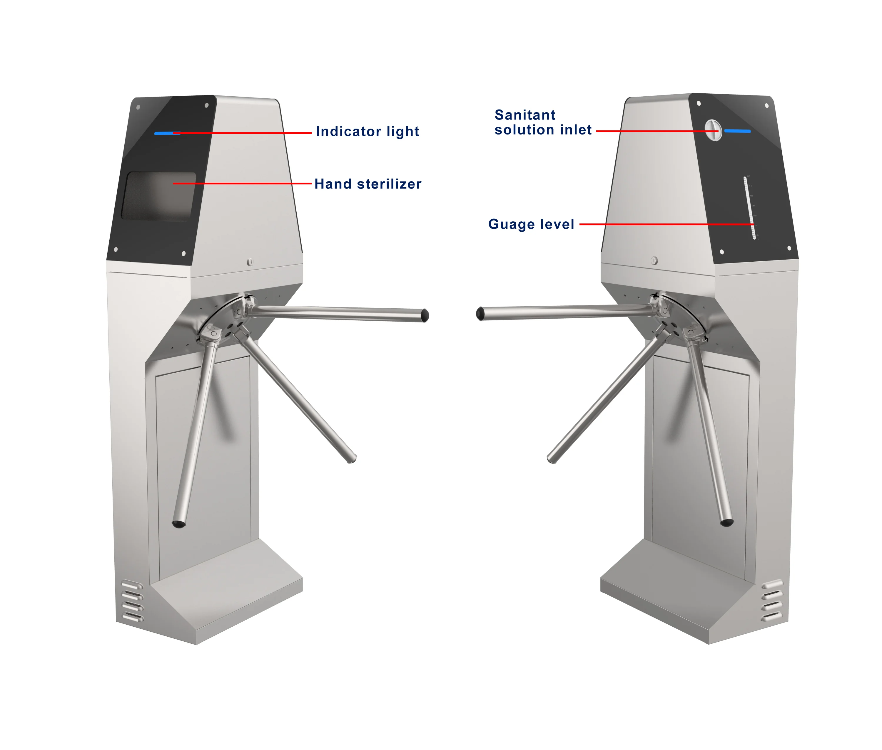 New design guangdong manufacture  barrier gate smart access control  hands clean tripod turnstiles