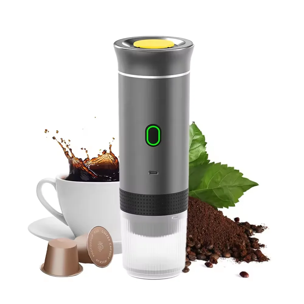 Hot-sell self heat function capsule coffee maker drip camping machine outdoor travel coffee ground portable espresso machine
