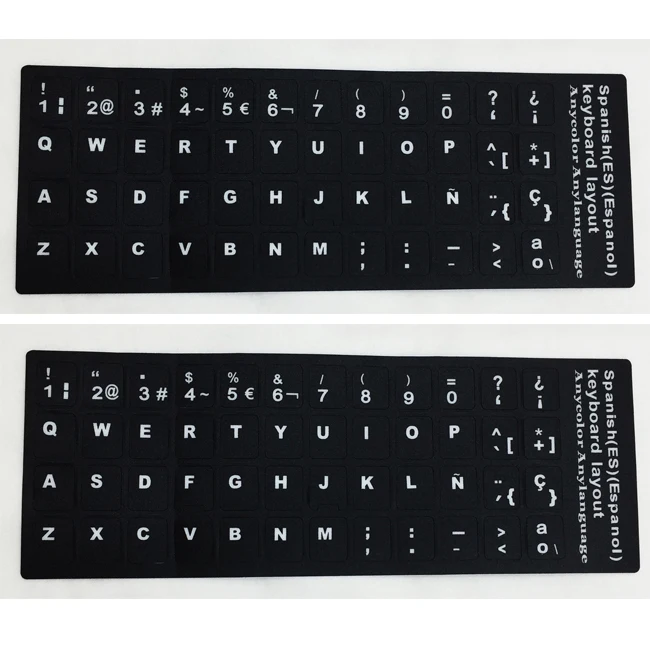 Customized Design Vinyl Laptop Sticker Decoration Self Adhesive Spanish keyboard sticker