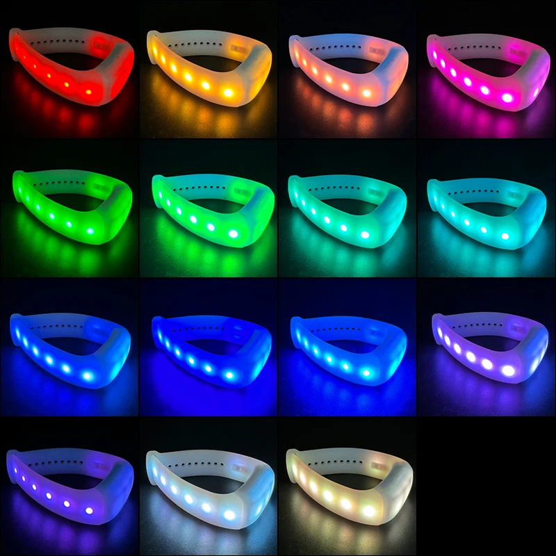 SUNJET 11 LEDs Bracelet for Glowing Concert Party Decoration Remote Controlled LED Bracelet Pulsera LED remota
