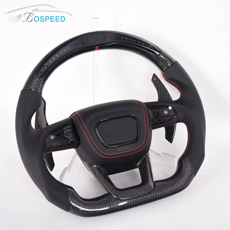 for Audi A4 B6 B7 R Line S3 8v Rs3 8v S4 B8 A5 B8 R8 Sline A3 8v A5 B8.5 Leather Carbon Fiber Led Steering Wheel