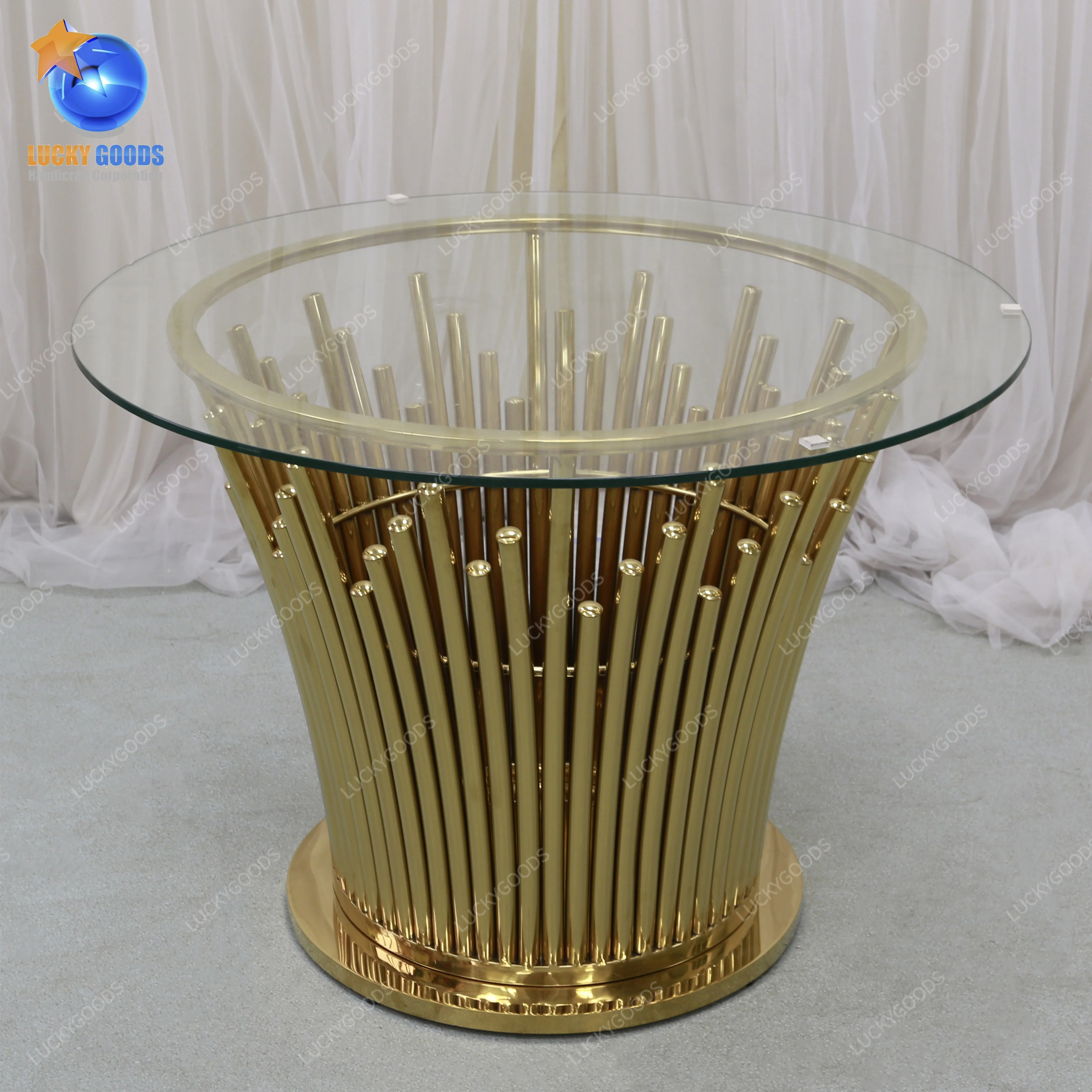 Фабрика Королевский Декорации для торжеств МДФ круглого стола из нержавеющей стали свадебного стола CZ220428-57