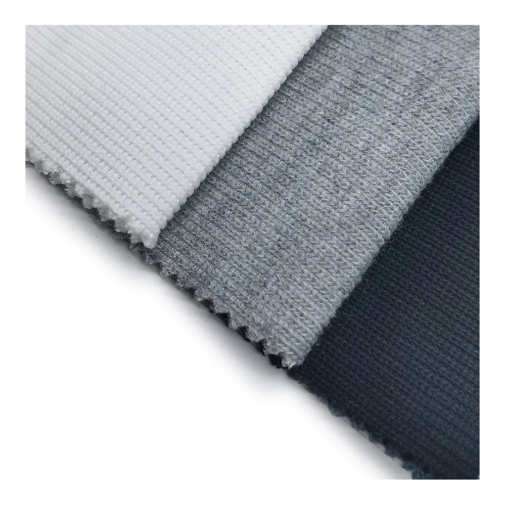 Free Sample 97 Polyester 3 Spandex Imitation Cotton Sweatshirt Hoodie Ribbed Fabric