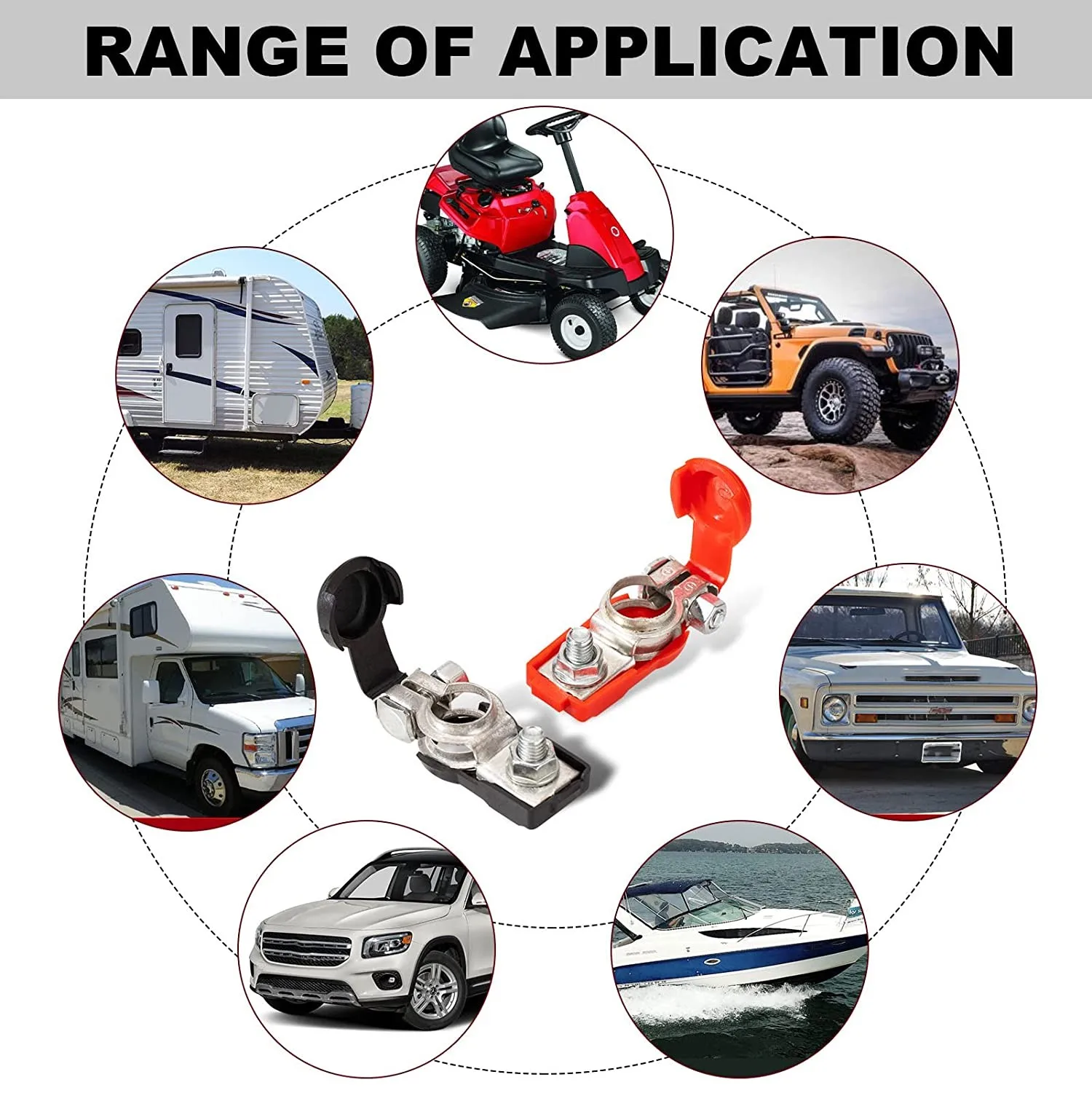 Customized Universal Battery Terminal Types Negative and Positive Car Battery Cable Terminal Clamps Connectors