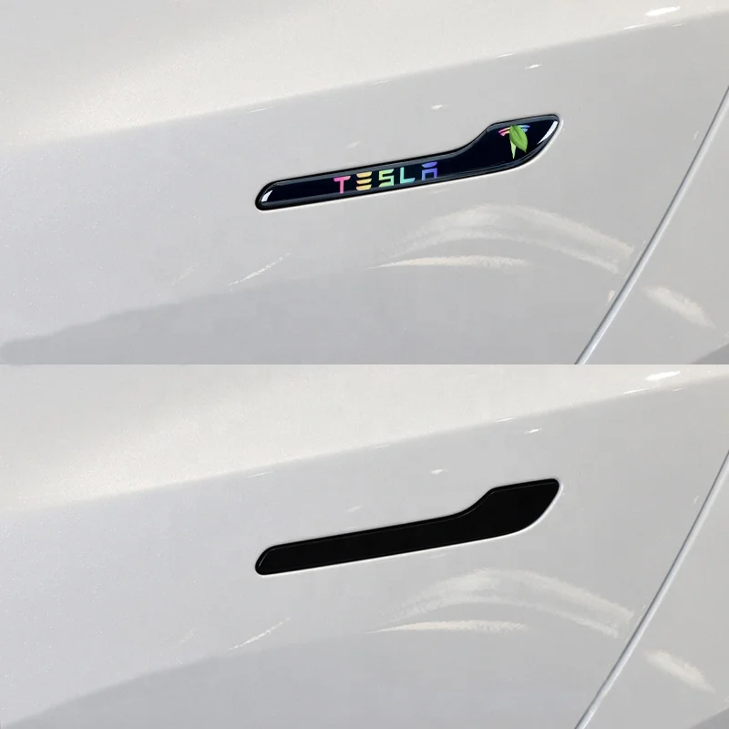 Car Accessories Door Handle Decoration Cover Car Door Handle Sills Protection Wrap For Tesla Model 3 Y S X