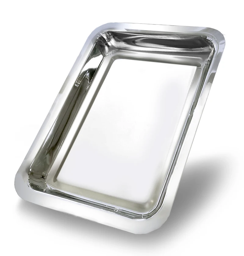 Customized OEM Manufacturer Wholesale Stainless Steel Mirror Polished Rectangular Deep Plate Tray
