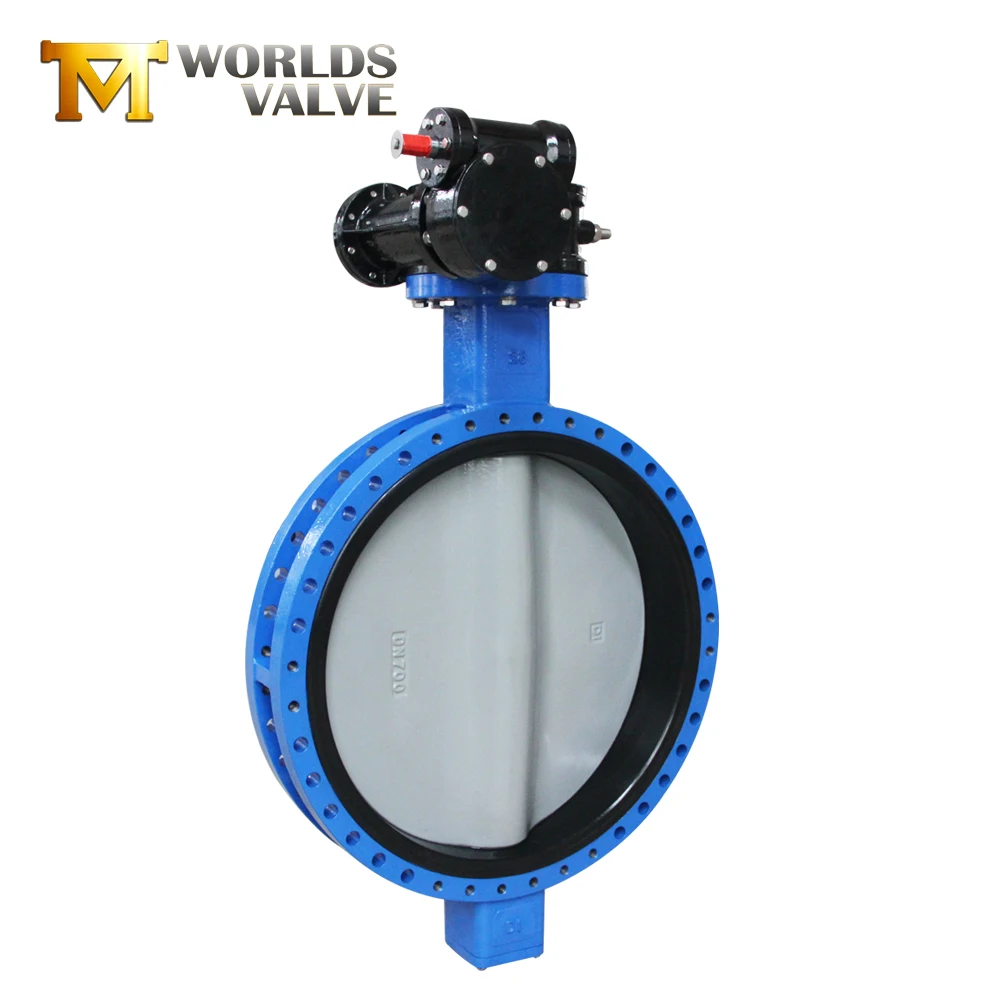 tianjin port low price with good quality double flange butterfly valve