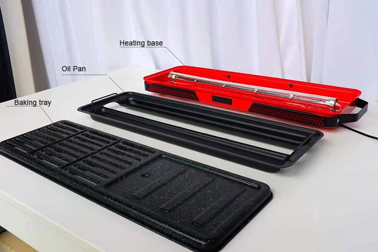 2023 New carbon fiber heating BBQ grill with dismountable oil collector