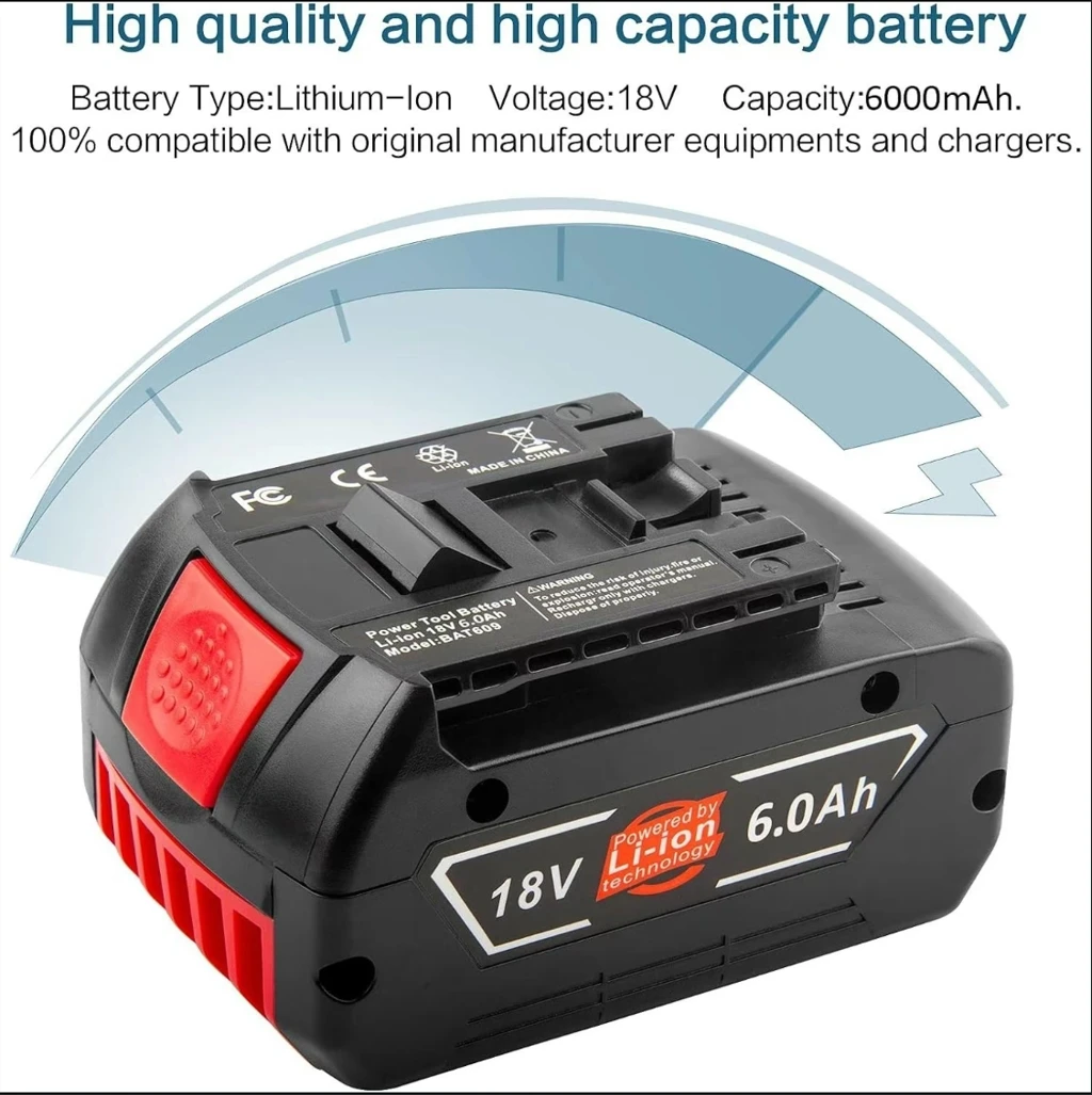 6Ah 18V BAT610G литий-ионные батареи Сменный аккумулятор для Bosch совместим с BAT609