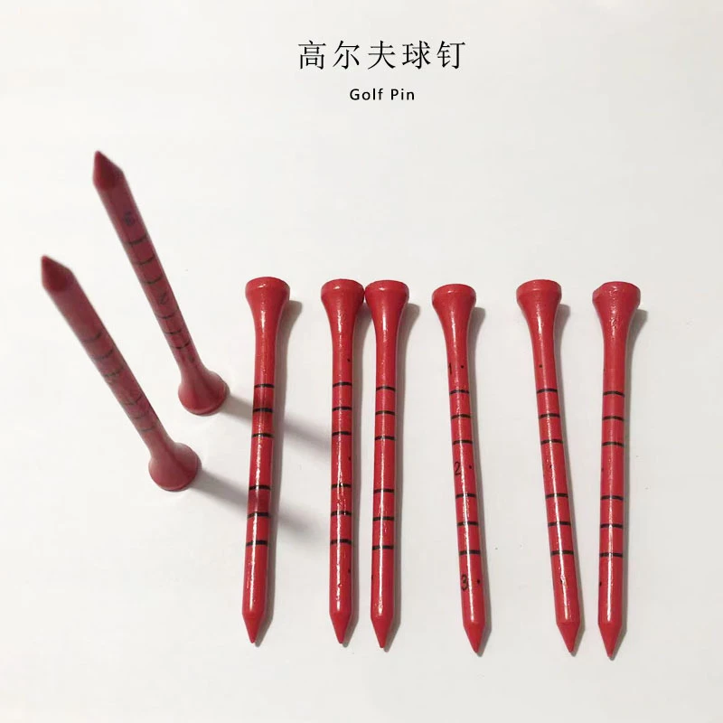 OEM Bulk Bamboo Wood Golf Tees with customized printings Colorful Golf Pegs