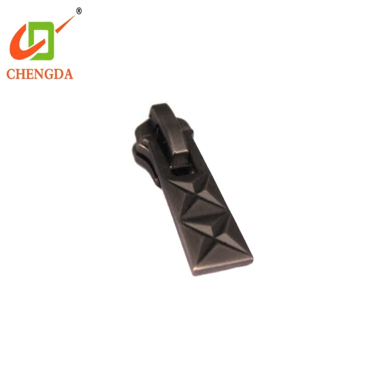 CHENGDA Decoration Durable Non Lock Clothes Metal Brass Zipper Head Pull Slider