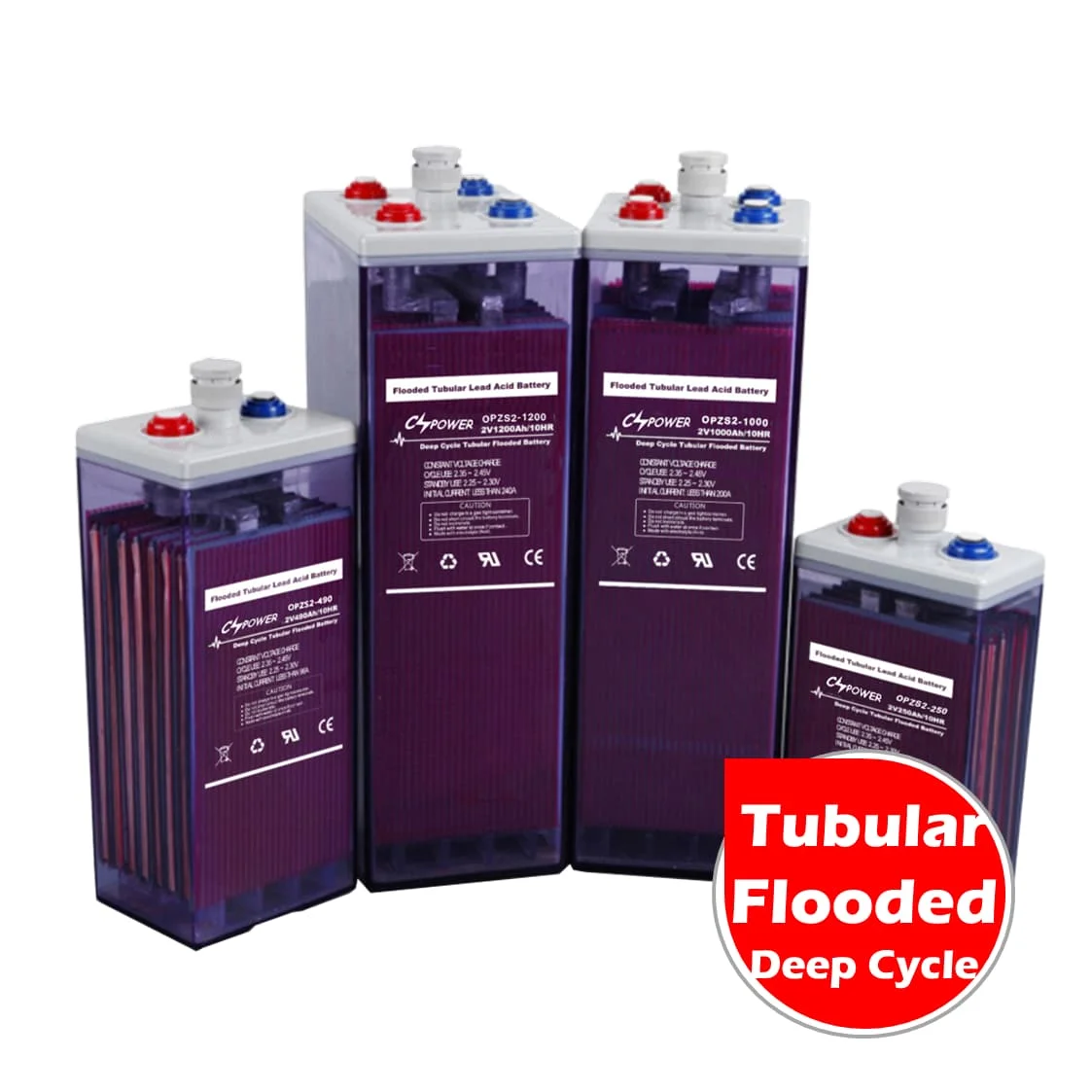 CSPower 2V1000Ah резервная энергетическая трубчатая батарея глубокого цикла для системы возобновляемой энергии VS:sunpal OPzS2-1000 10OPzS1000 ZYL
