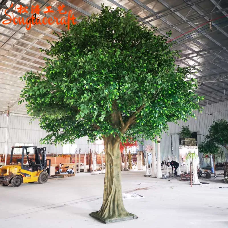 artificial green decorative tall 10ft 14 ft artificial oak fake banyan tree outdoor trunk