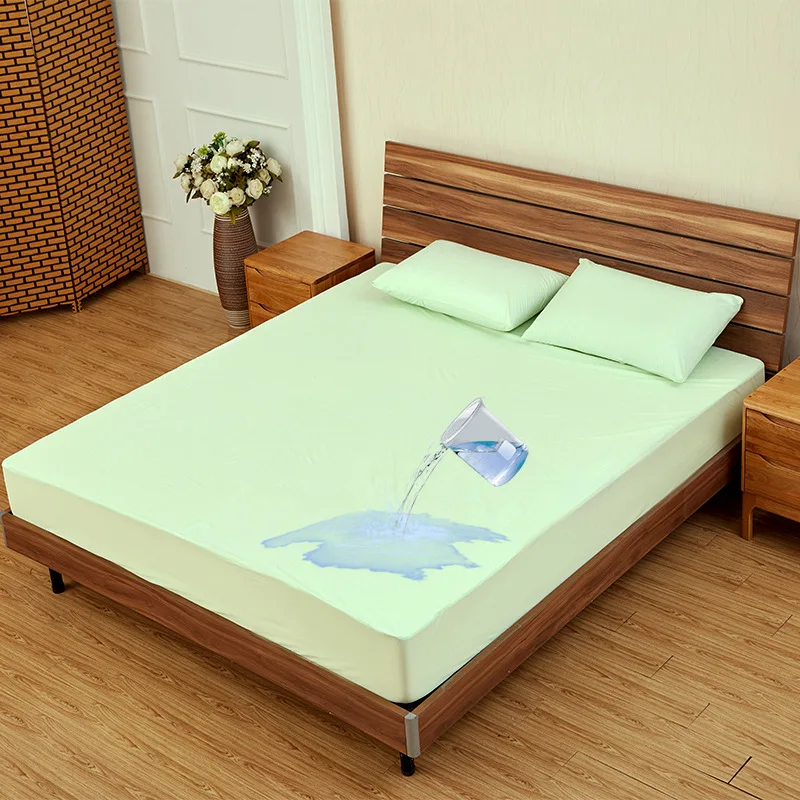 Hypoallergenic Breathable Terry Bamboo Bed Cover Waterproof Mattress Protector for Home Hotel