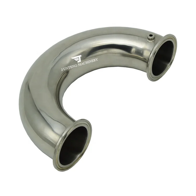 180 Degree Sanitary Stainless Steel Tri Clamp Elbow/ Bend with Thermowell