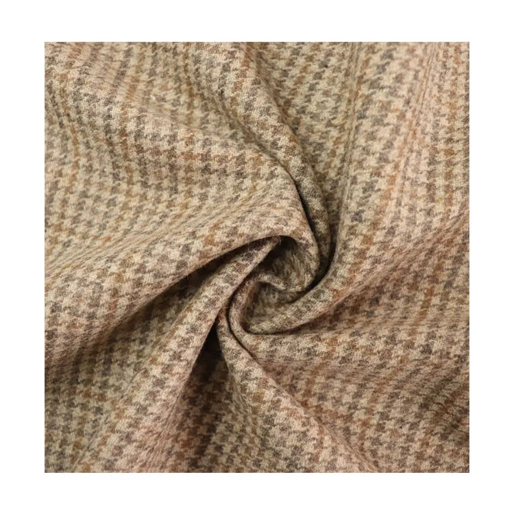 fashion style for clothing checkered tartan acrylic polyester houndstooth woolen wool fabric