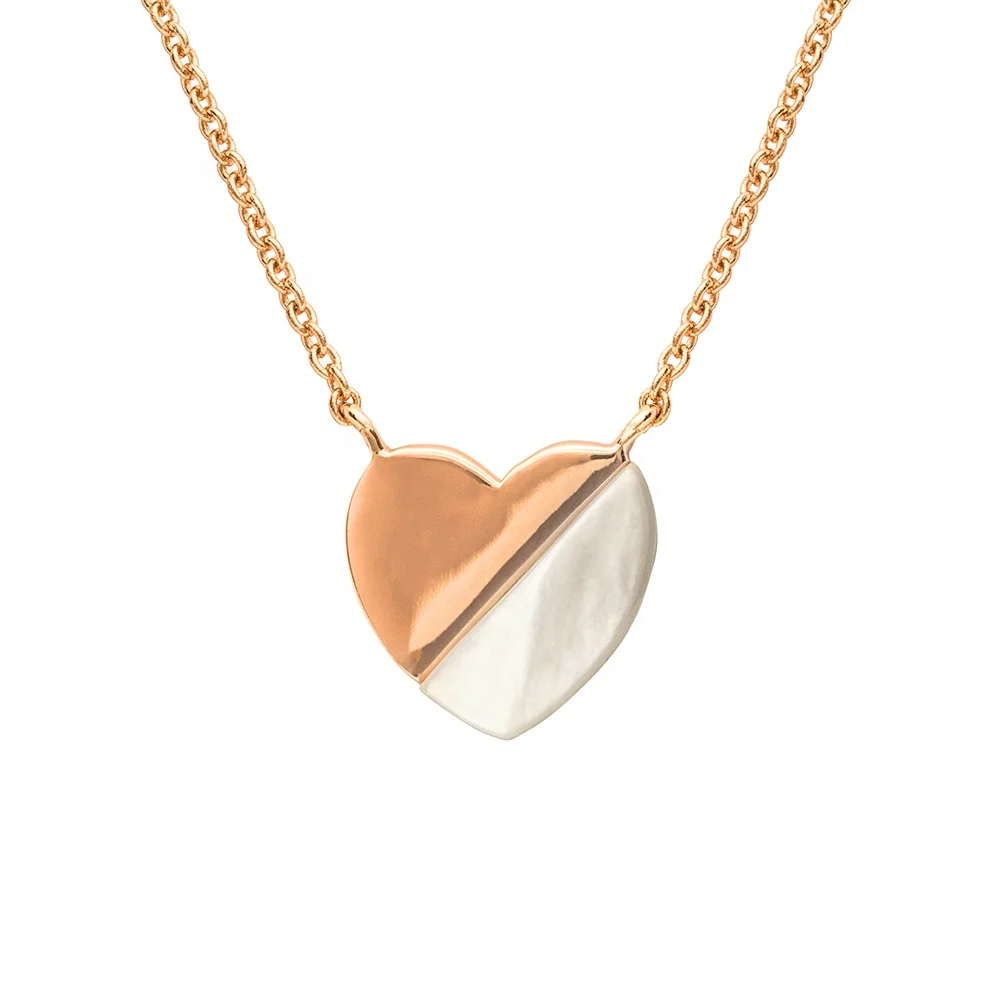 Milskye engagement jewelry 925 sterling silver 18k gold plated  white mother of pearl necklace with half gold for women