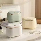 Tabletop Tiny Waste Paper Basket Dustbin Small Waste Bin with lid Garbage Case plastic Mini Desktop Trash Can