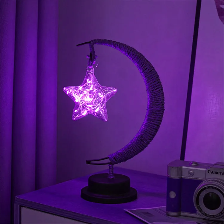 Battery Powered Kids Night Light Star Rattan Ball Wishing Ball Shape Table Light Decoration Gifts for Baby Led Moon Lamp