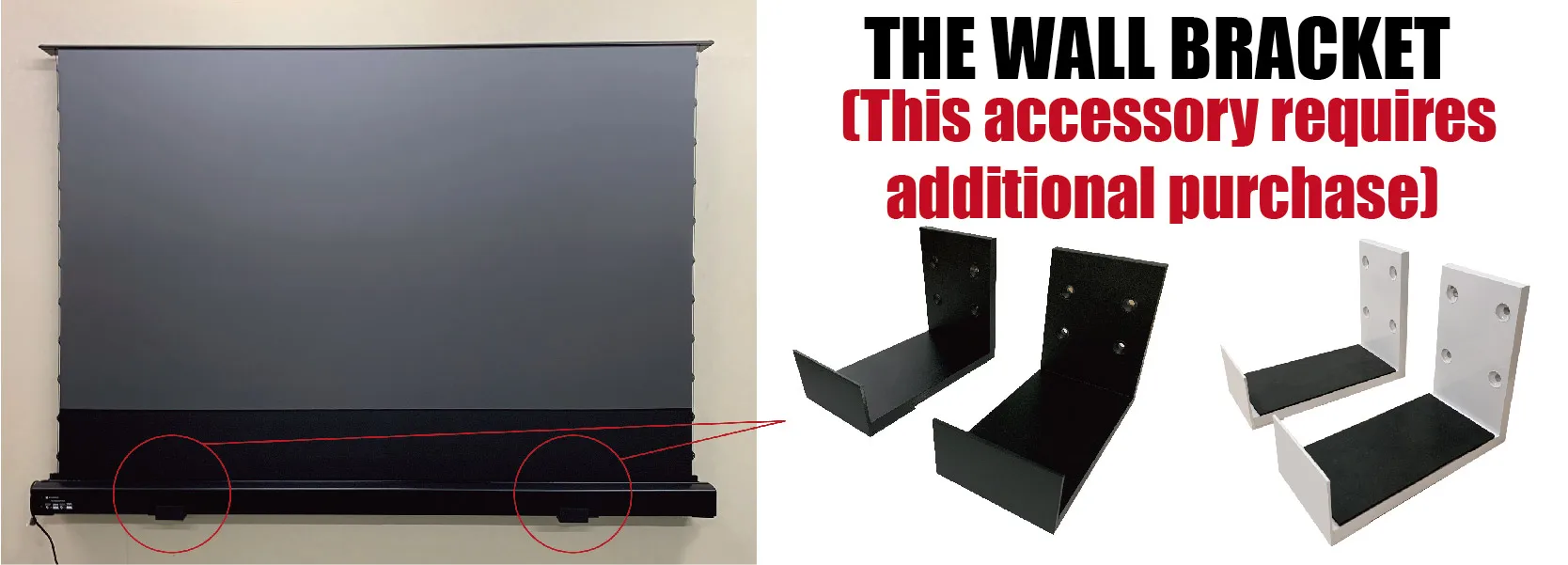 VIVIDSTORM W Wall brackets (Must purchase with our screen)  for ElectricTension floor screen wall mount ( including 2 brackets)