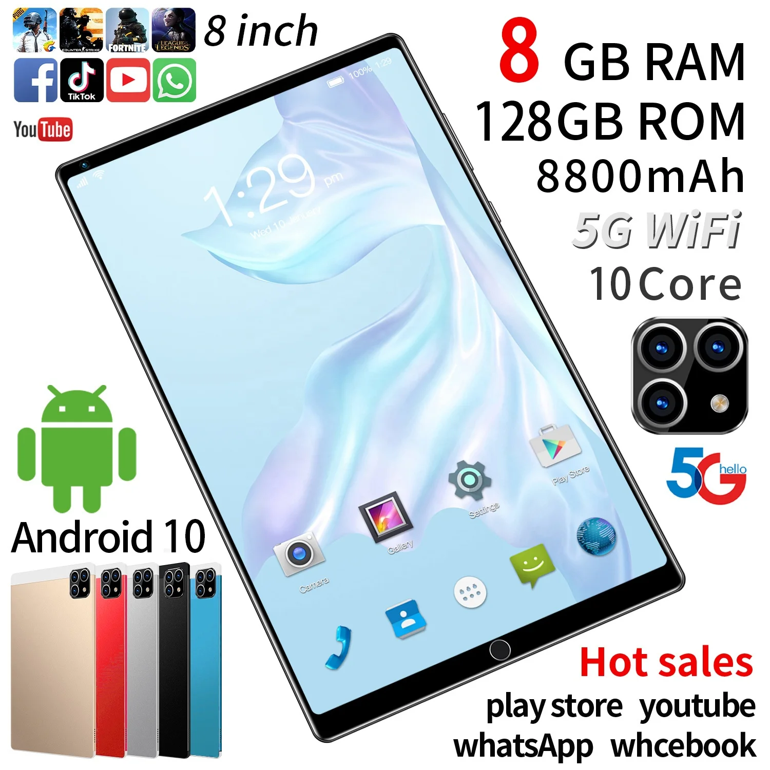 Original Ram 1gb+rom 16gb 8 inches Educational android Tablet rugged 6500mAh Battery computer for