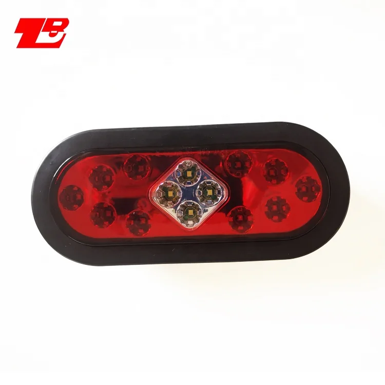 6 дюймов Овальный задний фонарь, красный и прозрачный стоп-сигнал, поворотный хвост, комбинированный фонарь заднего хода