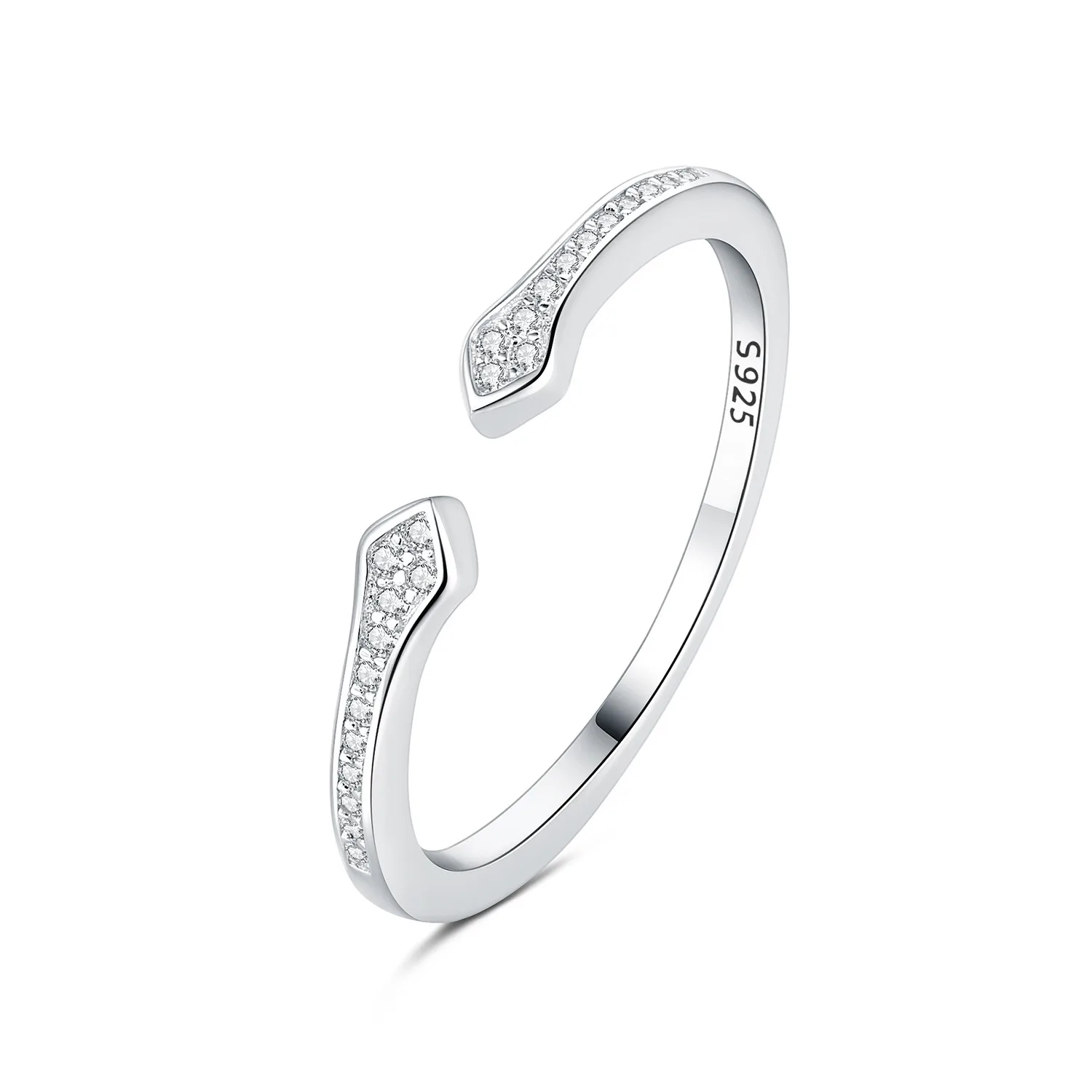 Fashion personality S925 Sterling Silver CZ Rings for Women simple Diamond Rabbit and puppy notes Open rings Jewelry wholesale