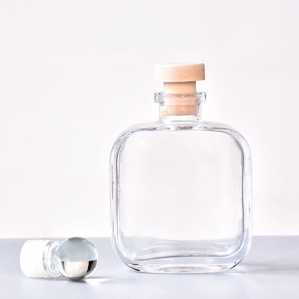 Customized Design 150ml 15cl Flat Transparent Air Freshener Aromatherapy Diffuser Glass Bottle